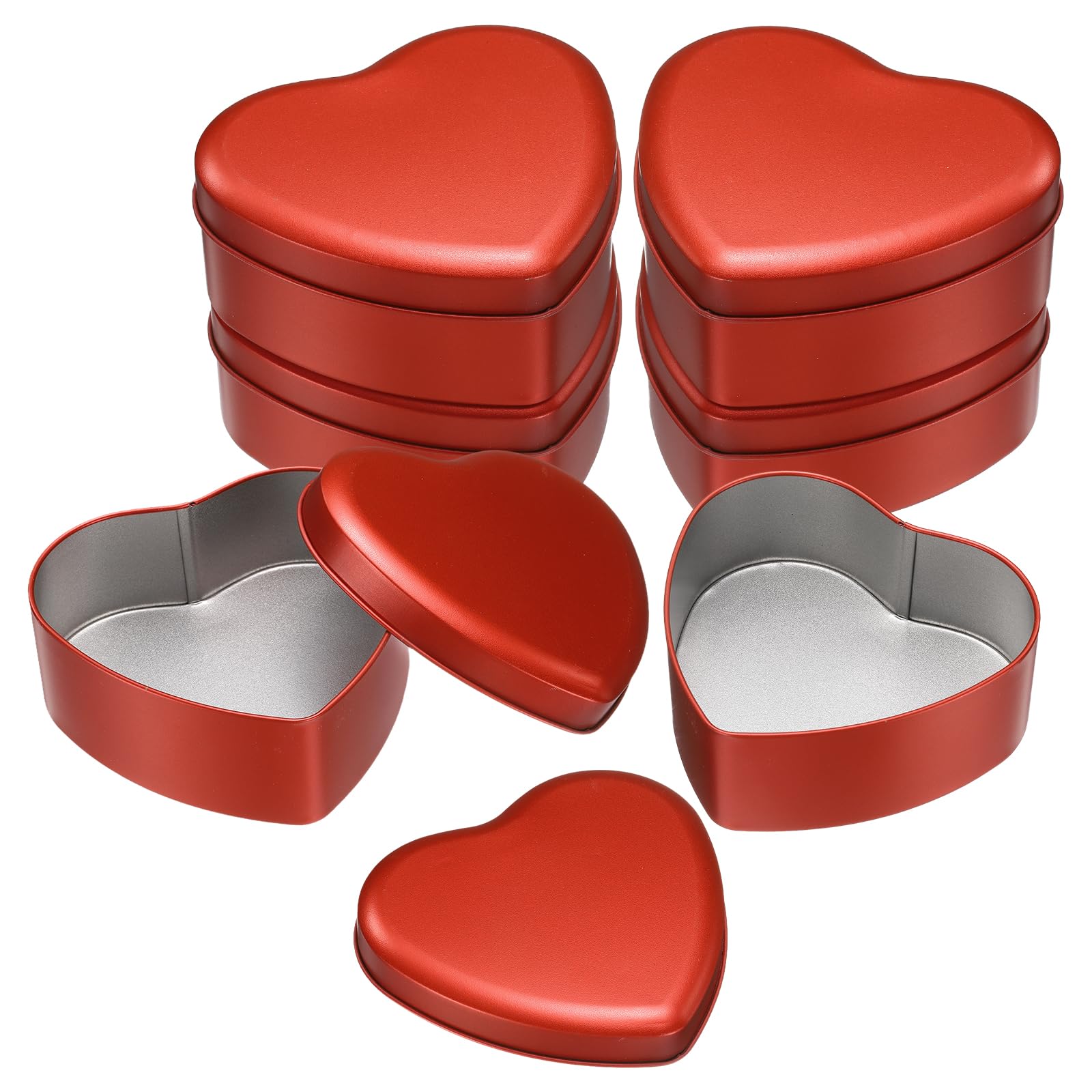 Boîtes à bonbons vides en métal en forme de cœur avec couvercles pour biscuits et cadeaux