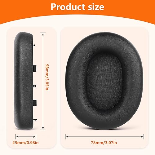 Miniatura 10 de Almohadillas de repuesto para auriculares Sony WH-1000XM4 (WH1000XM4), almohadillas de repuesto para Sony con espuma de cancelación de ruido, piel