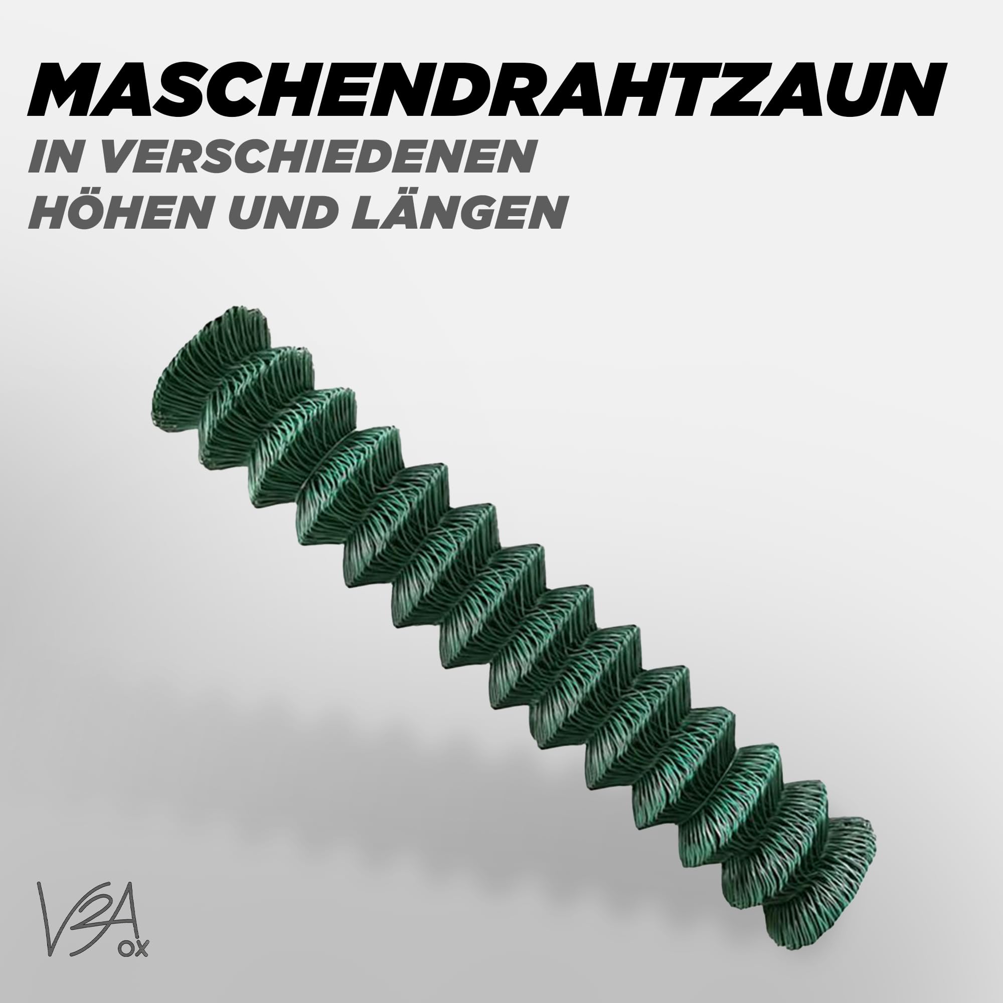 PVC-ummantelter Maschendrahtzaun in grün, Draht Ø 2,8 mm, Maschenweite 60 x 60 mm, Viereckgeflecht,