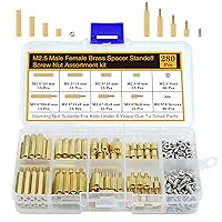 Vista 12 de 480 piezas M2 M2.5 M3 Kit de separadores de placa base, tornillos y tuercas, separadores espaciadores hexagonales de latón macho-hembra, tornillos