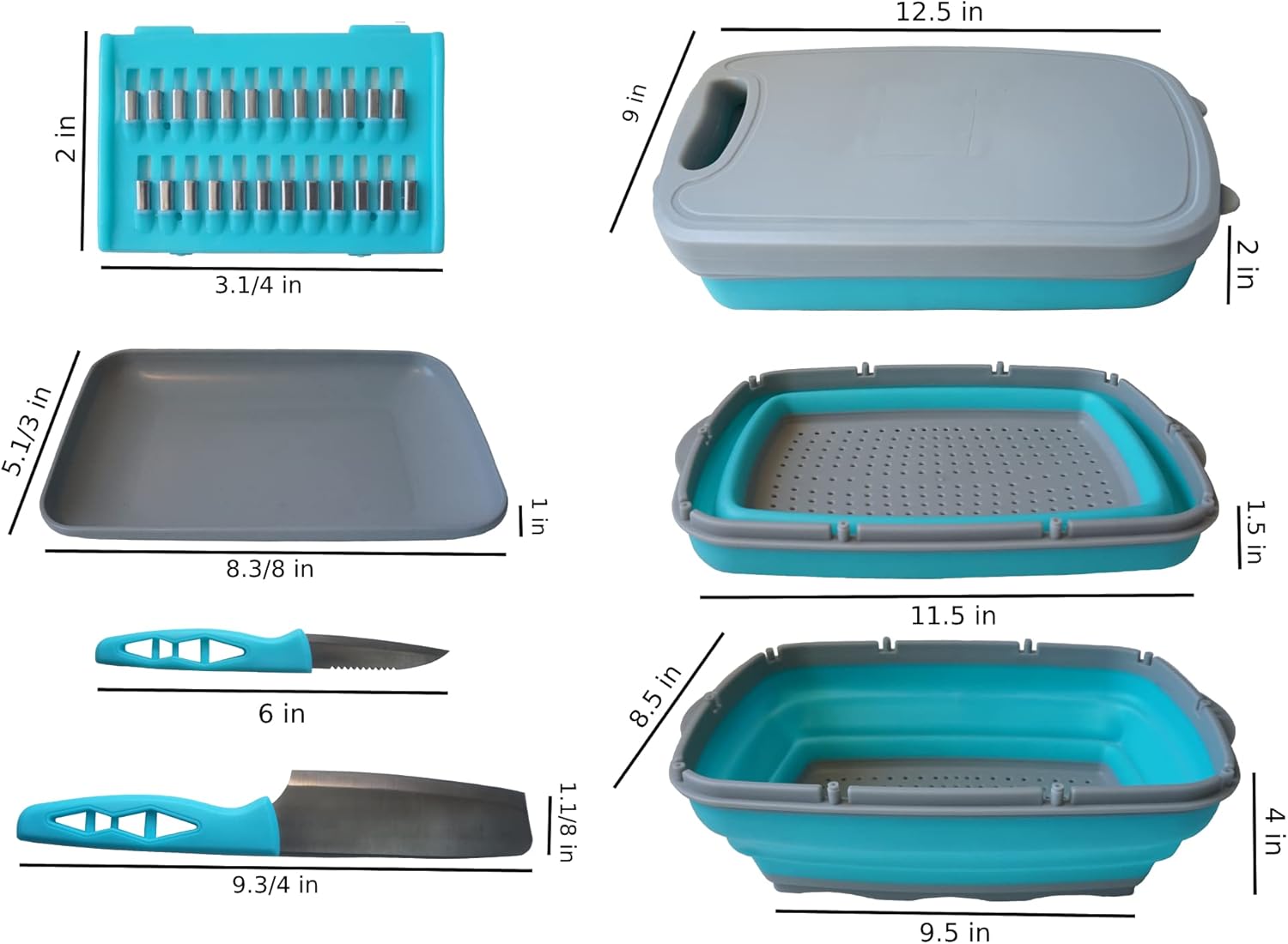 Cutting Board with Foldable Colander 10-in-1 Multipurpose Set Sturdy Compact Space-Saving Easy Cleaning Machine Washable Ideal for Kitchen Apartments Dorms Parks Picnics Beach Camping Travel RVs - Image 6
