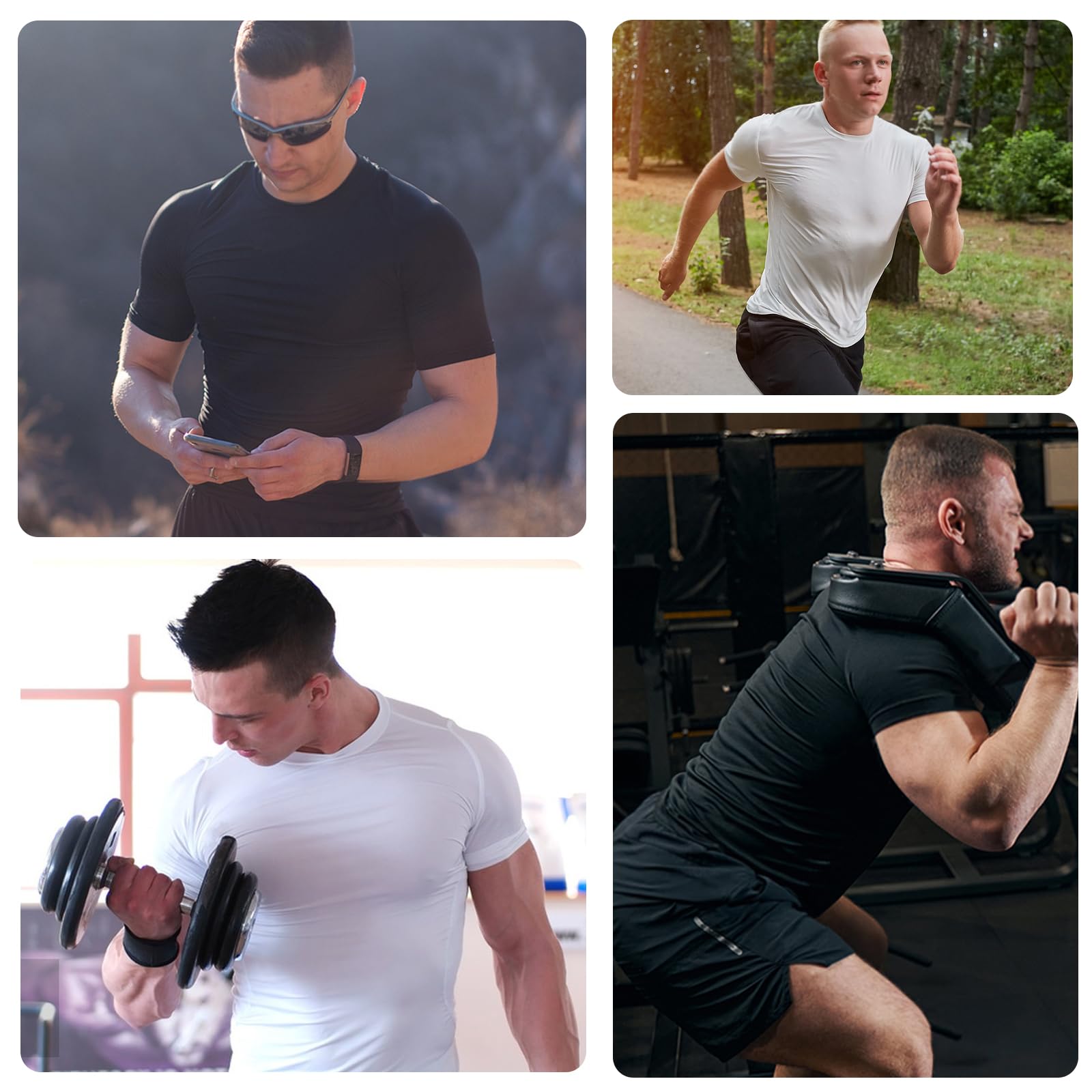 Camiseta Compresión Hombre Mangas Cortas de Malla Running Secado Rápido Tops Gimnasio Manga Corta Atlético Deportiva de Gimnasio Deportes Transpirables Base Ejercicio Entrenamiento