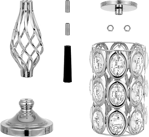 Miniatura 6 de Juego de 2 jarrones de metal de cristal para mesas de boda de 20 pulgadas, jarrones de flores de trompeta plateados, soportes para boda, fiesta,