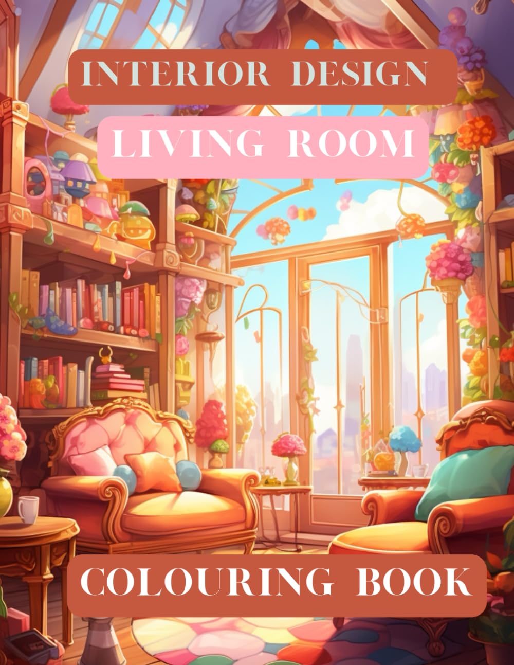 Interior Design Living Room Colouring Book (Adult Interior Living Room Colouring Book)