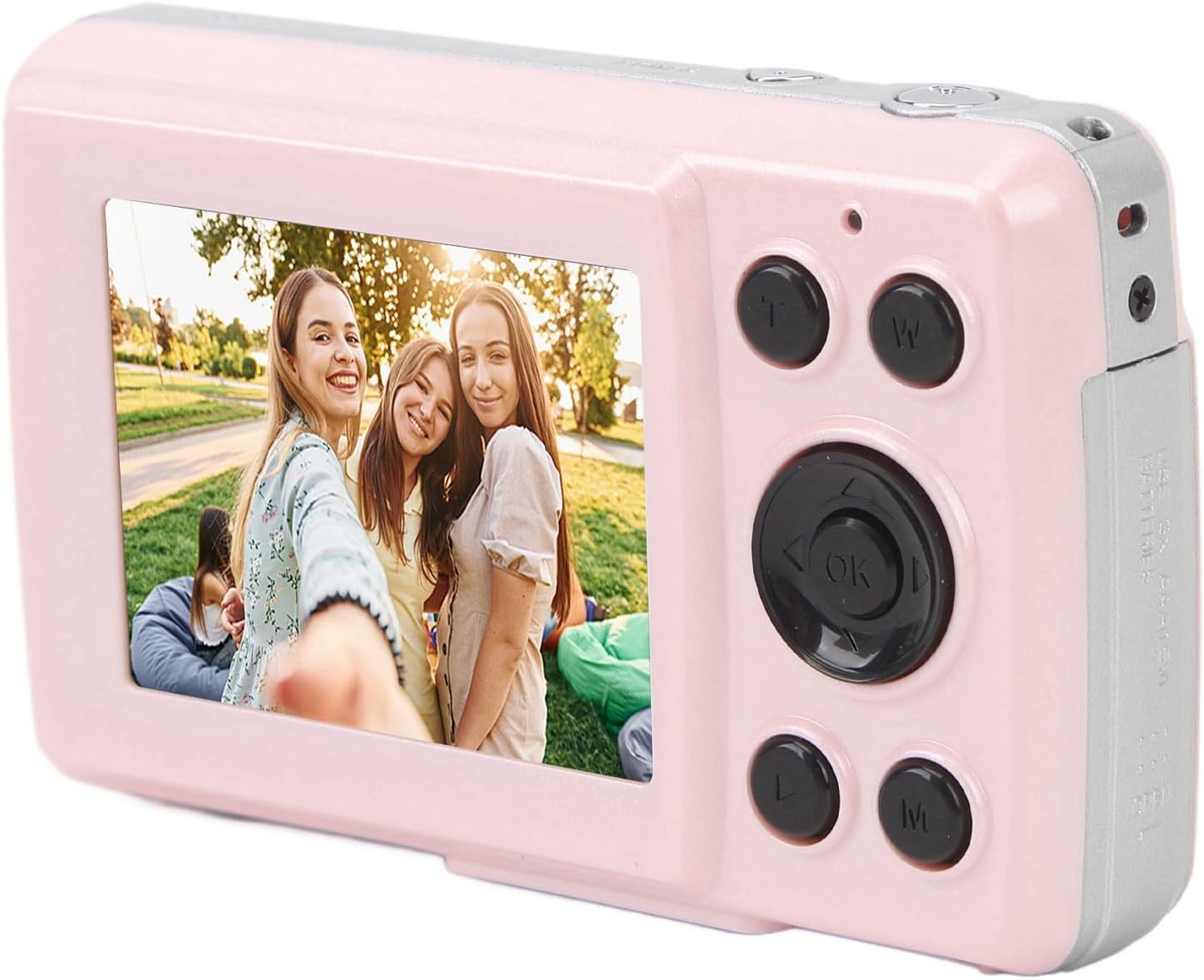 Digital Camera, HD 1080P Kids Camera, 3 Batteries, Lanyard, 2.4in Screen, 16X Zoom Anti Shake, 16MP Compact Portable Small Point Shoot Camera Gift for Kid Student Children (Pink)