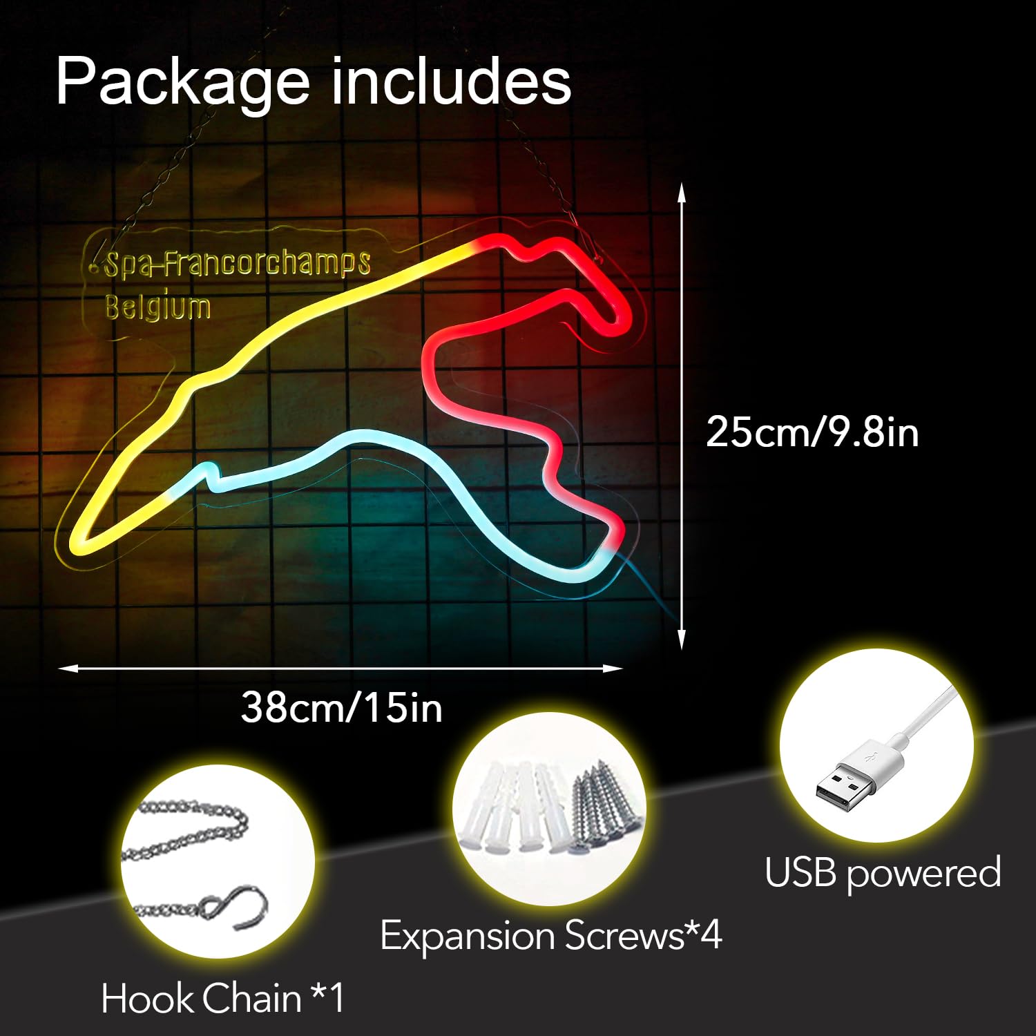 Amazon.co.jp: FVKCLTO Spa - Francorchamps LEDネオンサイン リビング