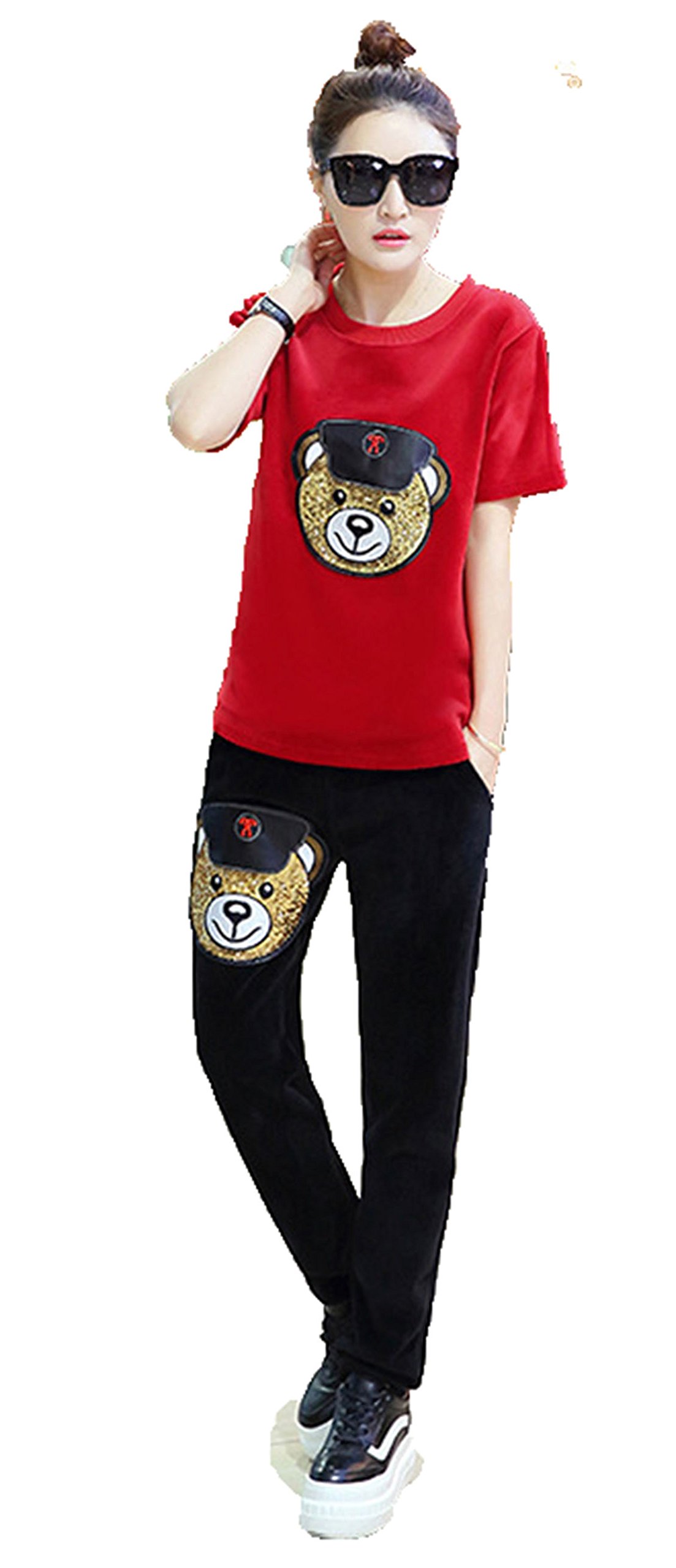YALI Panda Patch Loisirs Sport Costume Rouge XL