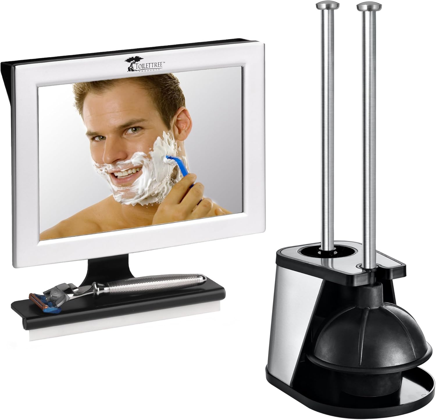 ToiletTree Products Fogless Shower Mirror with Squeegee AntiFog Mirror