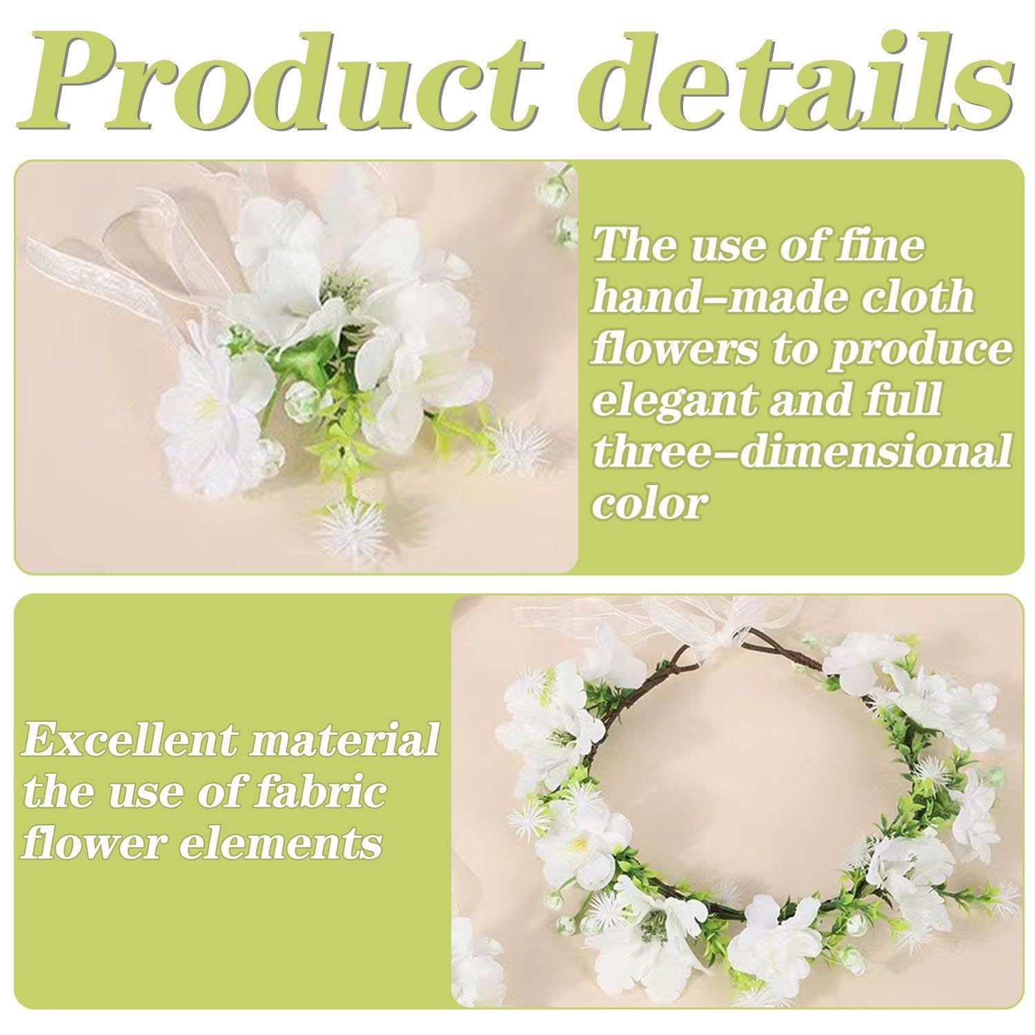 EOWVISN 1 Piece Pet Garland, 1 Piece Pet Bracelet, Pet Wedding Flower Collar, Pet Flower Bow Tie, Dog Wedding Flower Crown - Image 3