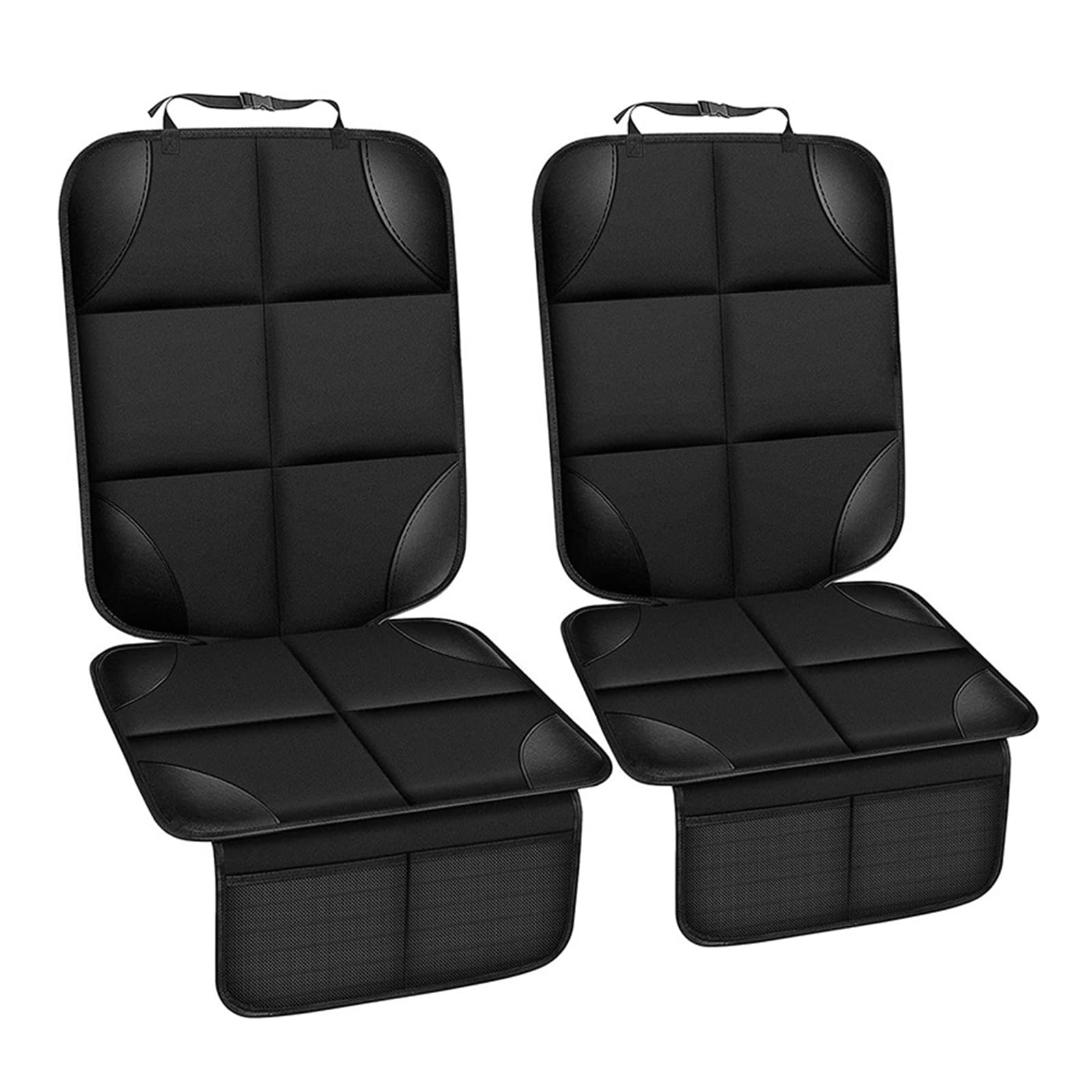 Honeueuen 2 Pack Car Seat Protector for Kids – Waterproof 600D Oxford Fabric with Thick Padding, Non-Slip Backing & Large Storage Mesh Pockets – Universal Fit Car Seat Cover for Cars, SUVs & Trucks