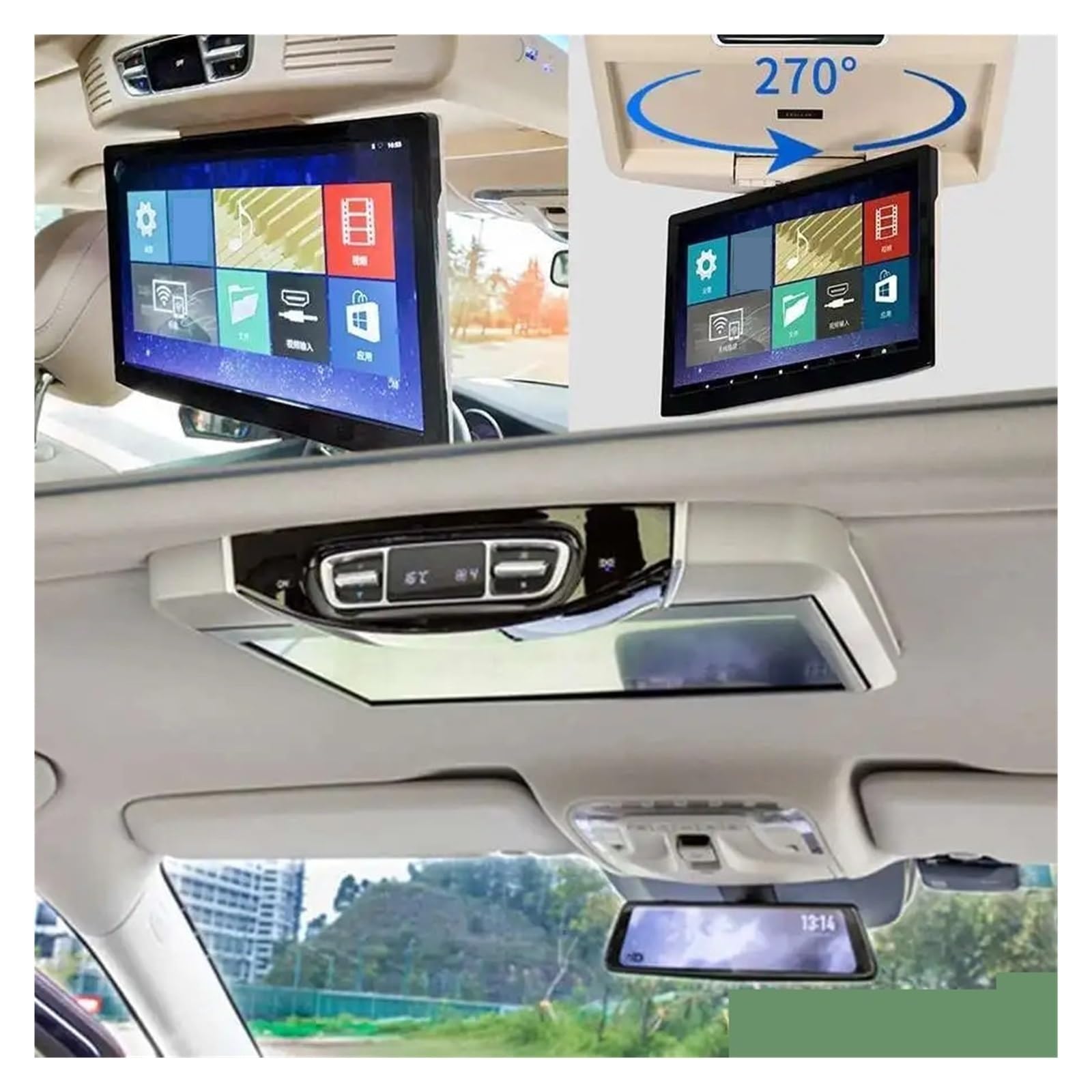 1920 * 1080 For Pantalla De Techo, Monitor, Reproductor Vídeo Multimedia, Control Remoto Mirror Link(15.6Inch)