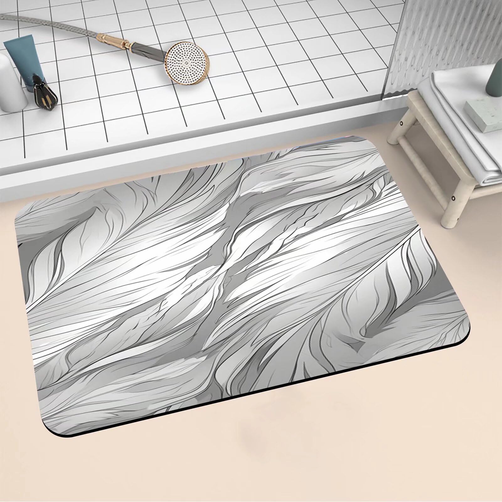 Alfombrilla baño diatomita lavable antideslizante para suelo de ducha