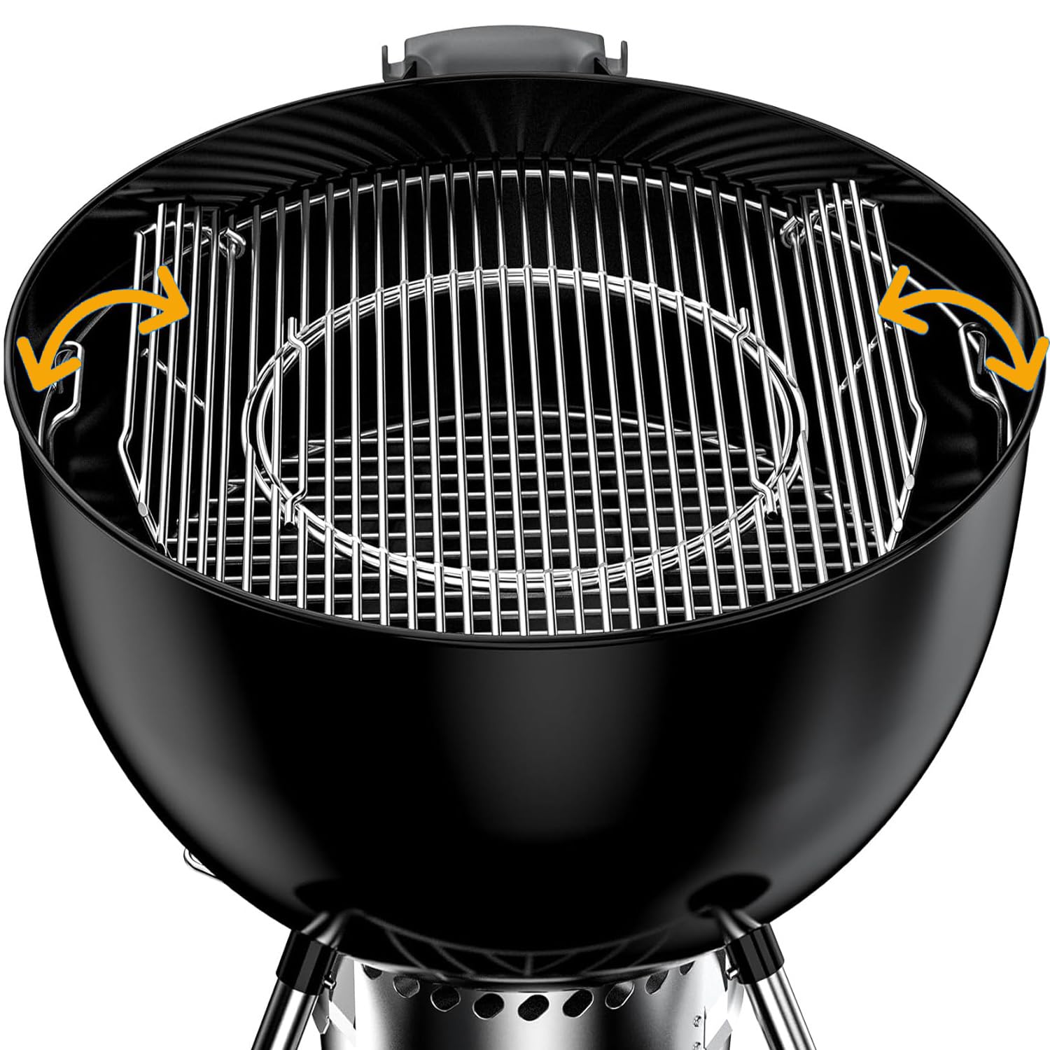 54,6cm Grillrost für Weber 57CM Holzkohlegrills,Weber Kohlegrills One-Touch | für Performer, Bar-B-Kettle, Master-Touch, Smokey Mountain Cooker,Abnehmbarer Rund Klappbarem Grillrost Ersatz für Weber 8835