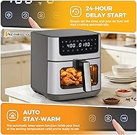 Vista 6 de NEWBULIG Air Fryer 6.34QT, Airfryer with Visible Window, 400 Fast Heating Air Fryers Oven with Nonstick and Dishwasher-Safe Basket, 8-in-1 Cooking
