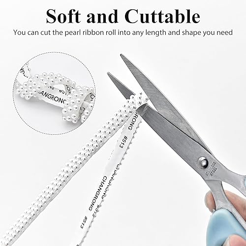 Miniatura 4 de Cintas de perlas autoadhesivas para manualidades, calcomanías de diamantes de imitación, rollo de calcomanías de perlas de cristal, perla plana para
