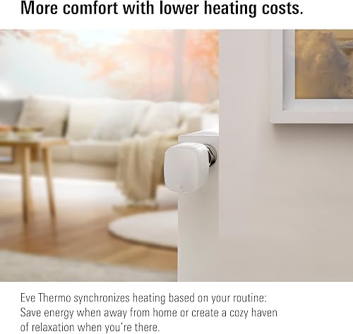 Eve Thermo (Matter, 4ª gen) set di 4: valvola termostatica intelligente, controllo automatico della temperatura, richiede Alexa, Apple Home, SmartThings o Google Home. necessario Thread Border Router - 2