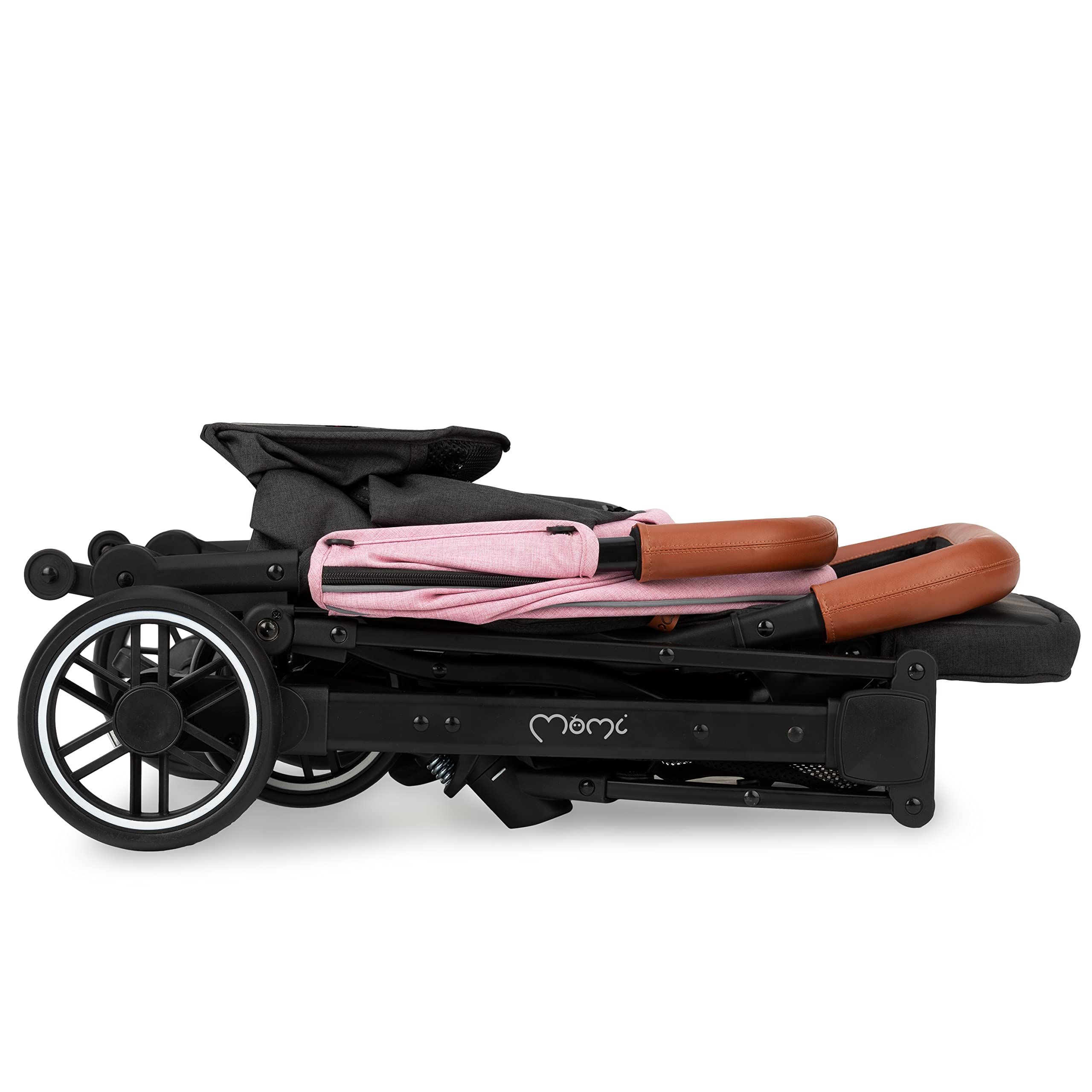 MoMi ESTELLE Silla de Paseo Ligera y Plegable, Carrito de Bebé Compacto con Respaldo Reclinable, Arnés Ajustable de 5 Puntos, Capota Protectora, Gran Cesta de Almacenaje, desde 6 Meses hasta 15 kg