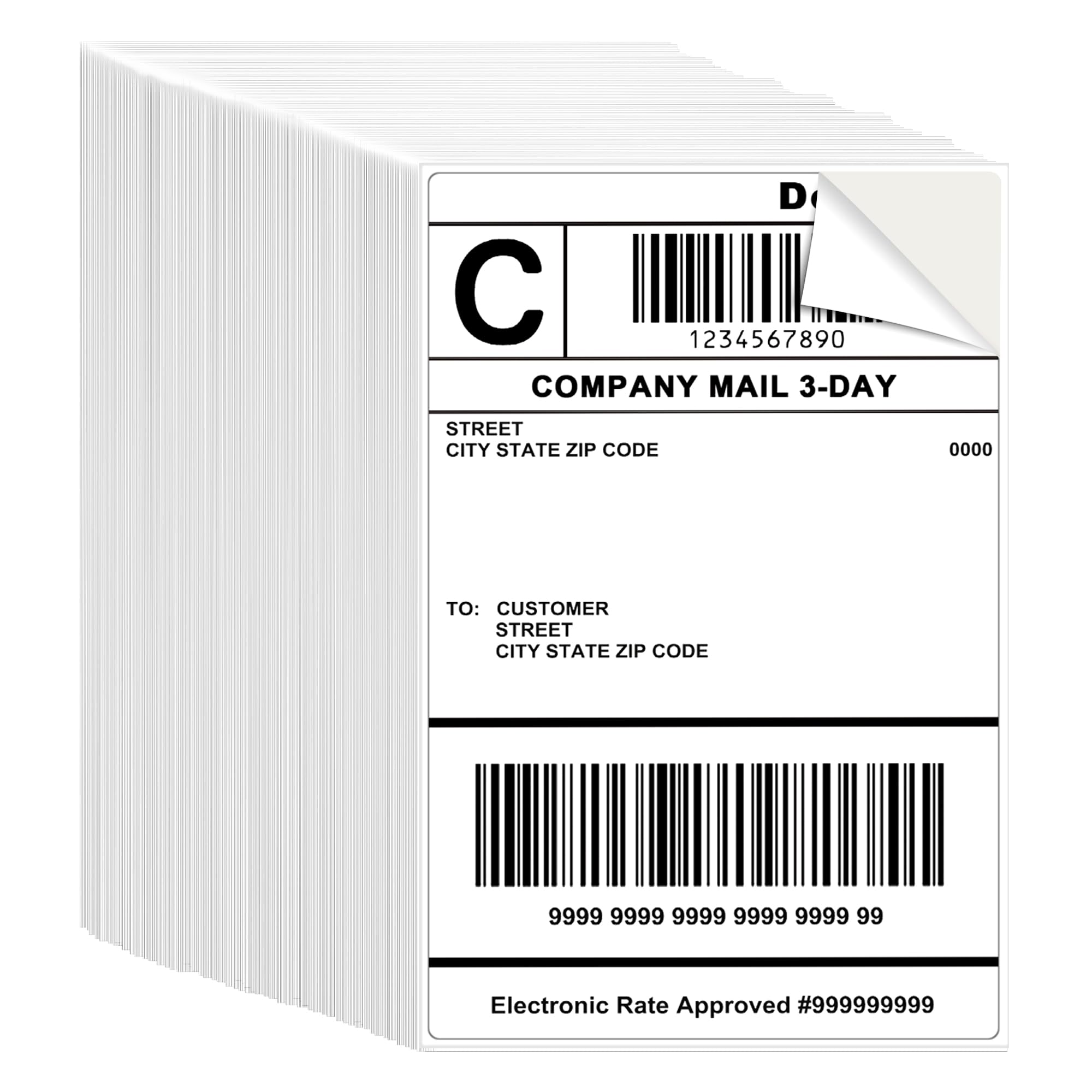 L LIKED 1000 Pre-Cut 4x6 Sheet Shipping Labels for Laser & Inkjet Printers, Single Sheet, Self Adhesive Address Mailing Postage Stickers (1000 PCS