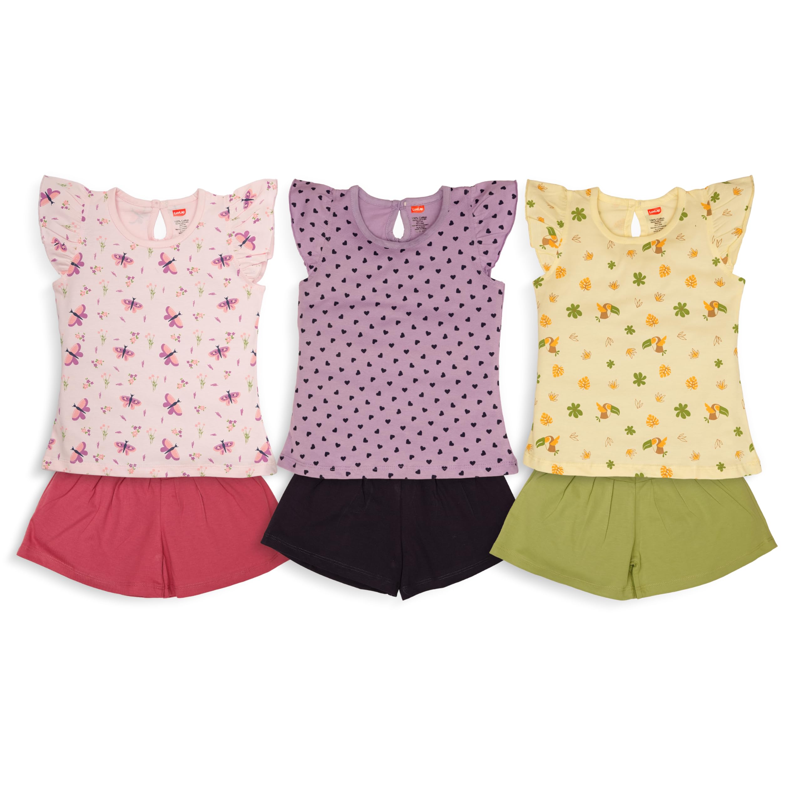 luvlap Girls Cotton Solid H/S Top Coset-picture-31