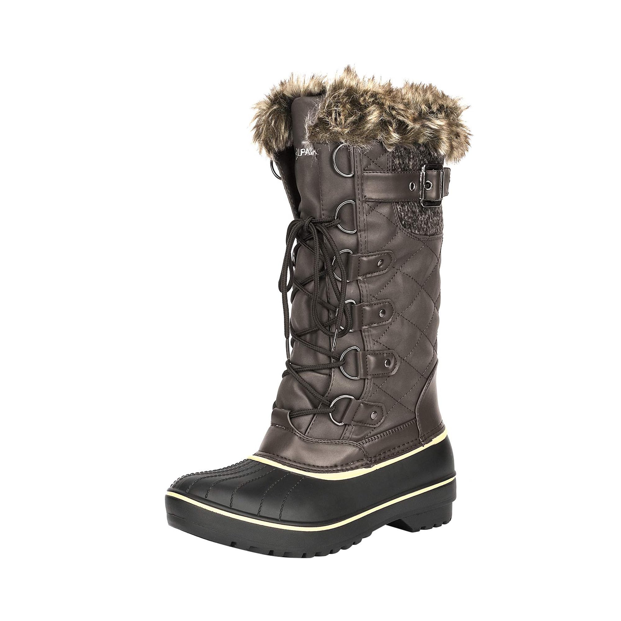 DREAM PAIRS Womens DP Warm Faux Fur Lined Mid Calf Winter Snow Boots