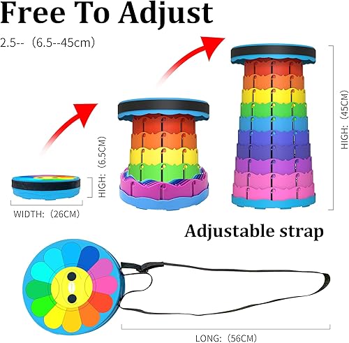 Miniatura 2 de LOCYOP Taburete portátil con bolsa de cojín giratoria y mosquetón, plegable, más resistente y ligero, taburete telescópico para senderismo de