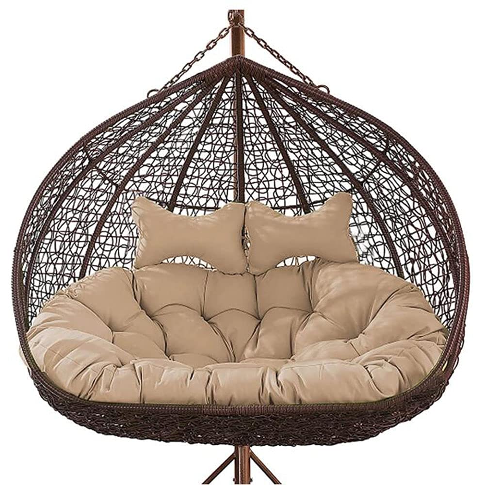 XIAOLIN Egg Chair Cushions Double Swing Chair Cushion, Hanging Basket Chair Cushions Thick Chair Cloth Mat Patio Garden, 145x 100 Cm(Color:03)