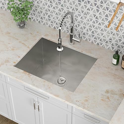 Miniatura 37 de Kichae Fregadero de lavandería de 21 x 18 pulgadas, fregadero de acero inoxidable de 12 pulgadas de profundidad para debajo de la encimera, lavabo