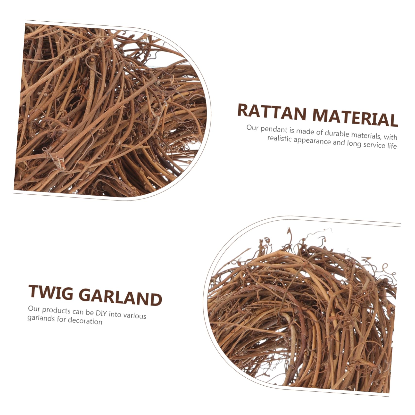 PRETYZOOM Weidenkranz Rohling 6 Rollen Rattankreis Selber Machen DIY-Rebe Weihnachtsdekoration Stroh Kranz Natürlicher Tür Japanisches Halloween- Weihnachtskränze Aus Rattan Rattan-