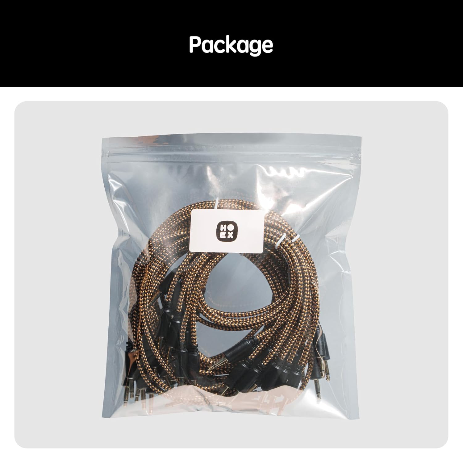 Premium Braided Eurorack Patch Cable Pack - Set of 20, 3.5mm 1/8 inch Mono, Gold-Plated Connectors (20cm, 40cm, 60cm, 90cm)