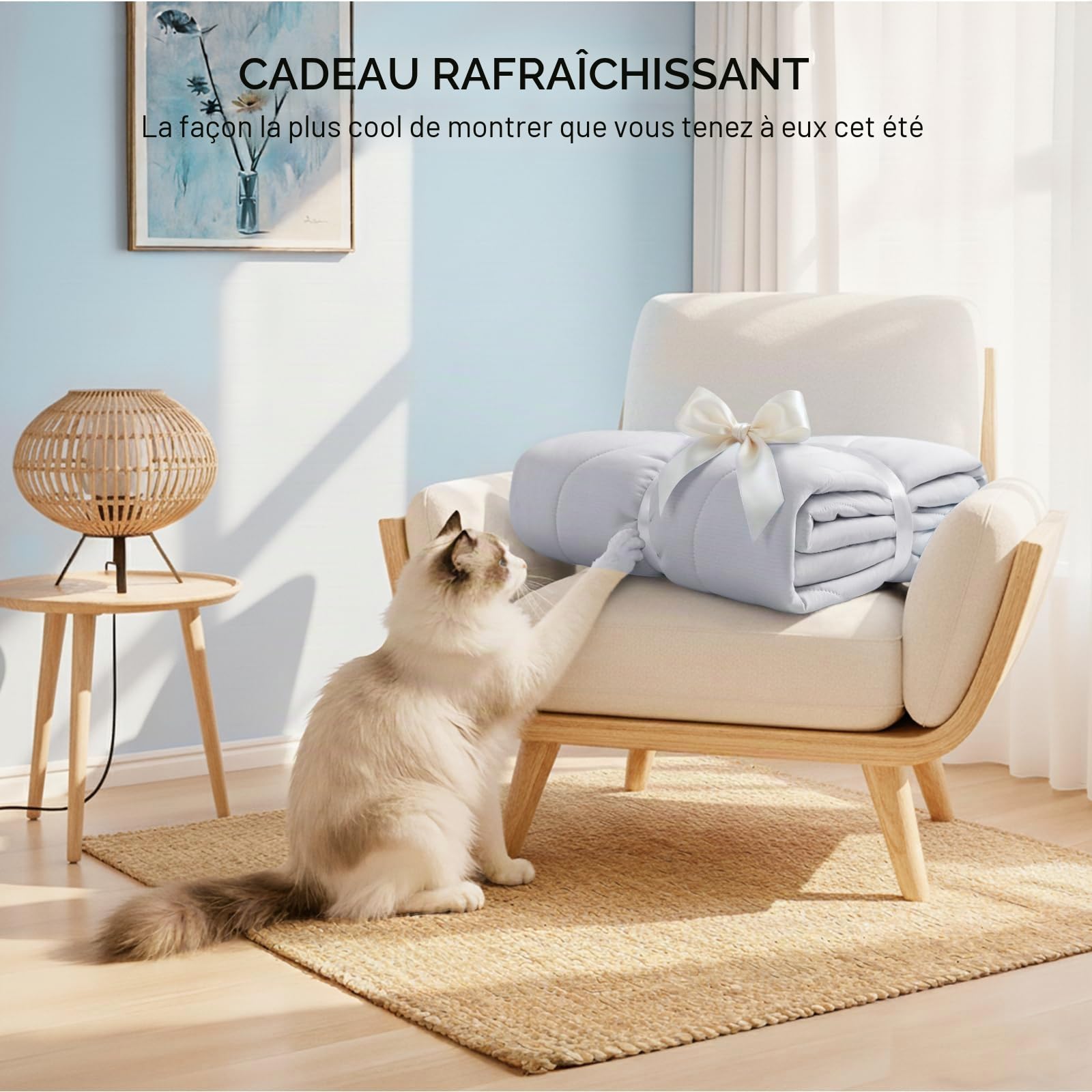 luciphia Couverture rafraîchissante pour Chiens Q-Max>0,5,Plaid réfrigérant Lavable en Machine pour Chien et aux Chats,Convient aux canapés,aux Lits et aux Lits pour Chiens Gris Clair 64 * 89cm