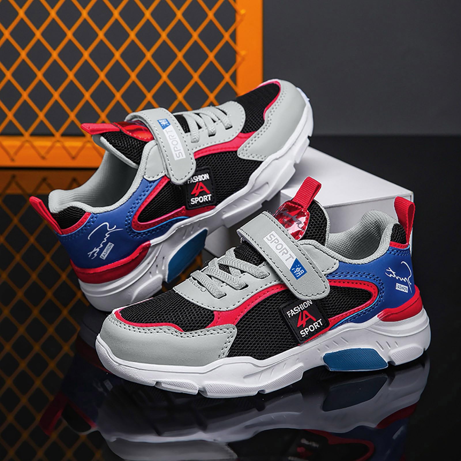 Scarpe Trekking Bambino Ragazzo Ragazza 28-40 EU con Rete Traspirante e Strappo Chiusura, Supporto Plantare Sneake da Ginnastica Leggere Casual Comfort per Montagna Tennis Basket