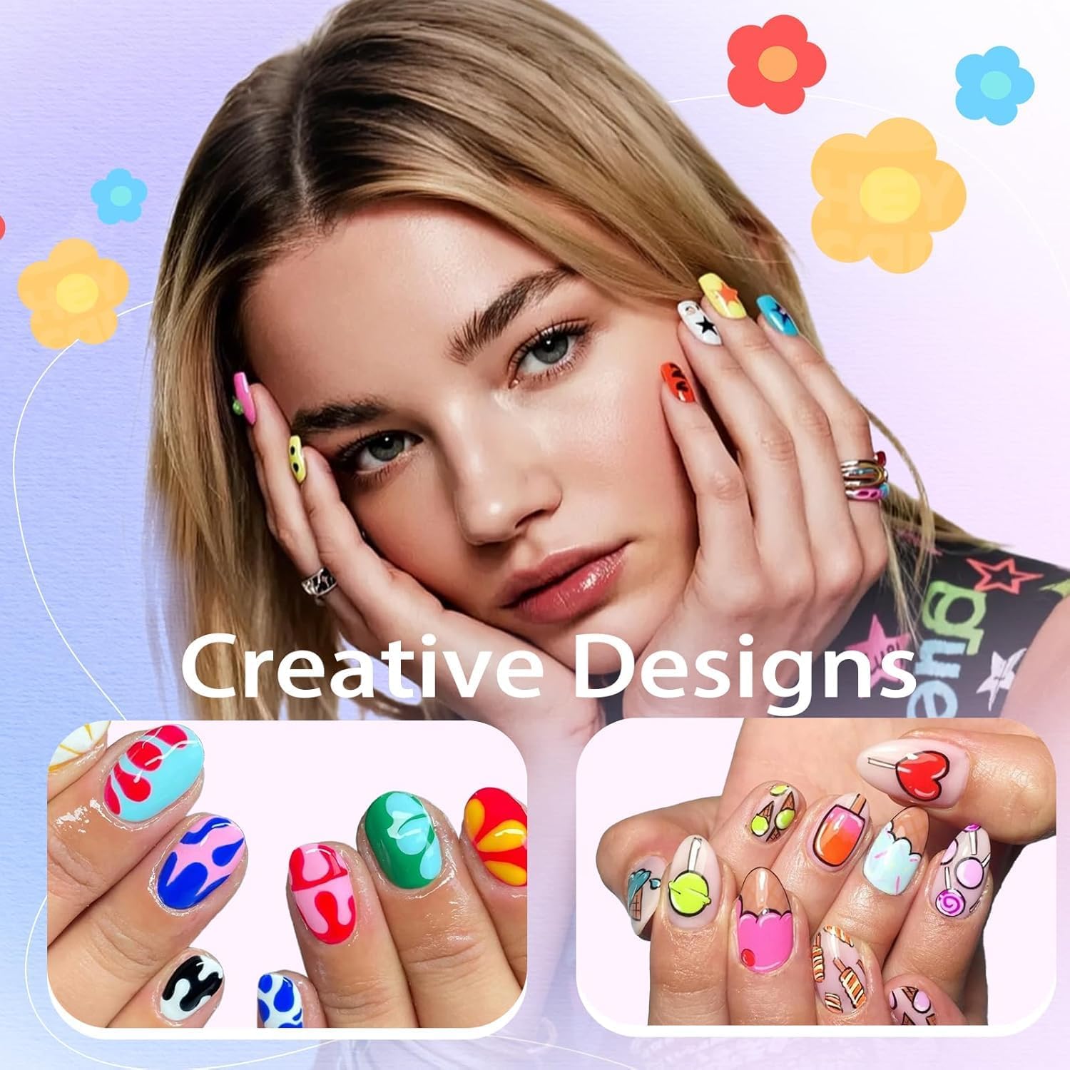 KESI Ornaments 12 Color Nail Art Pens Set, 3D Nails Polish Pens Quick-Drying Acrylic Paint Markers - Nail Drawing Pen Manicure Tools for Dots, Lines and Detailed Painting- Nails Art Supplies 2