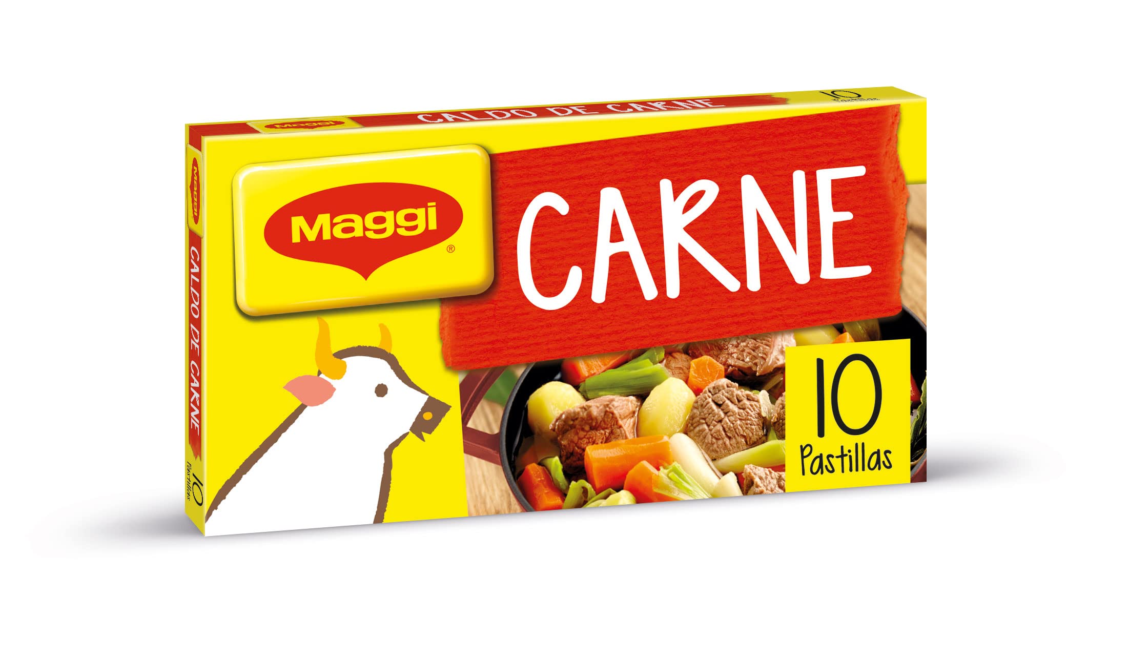MAGGI Caldo de Carne deshidratado Pack 20 x 10 pastillas 10g Total 200 cubitos
