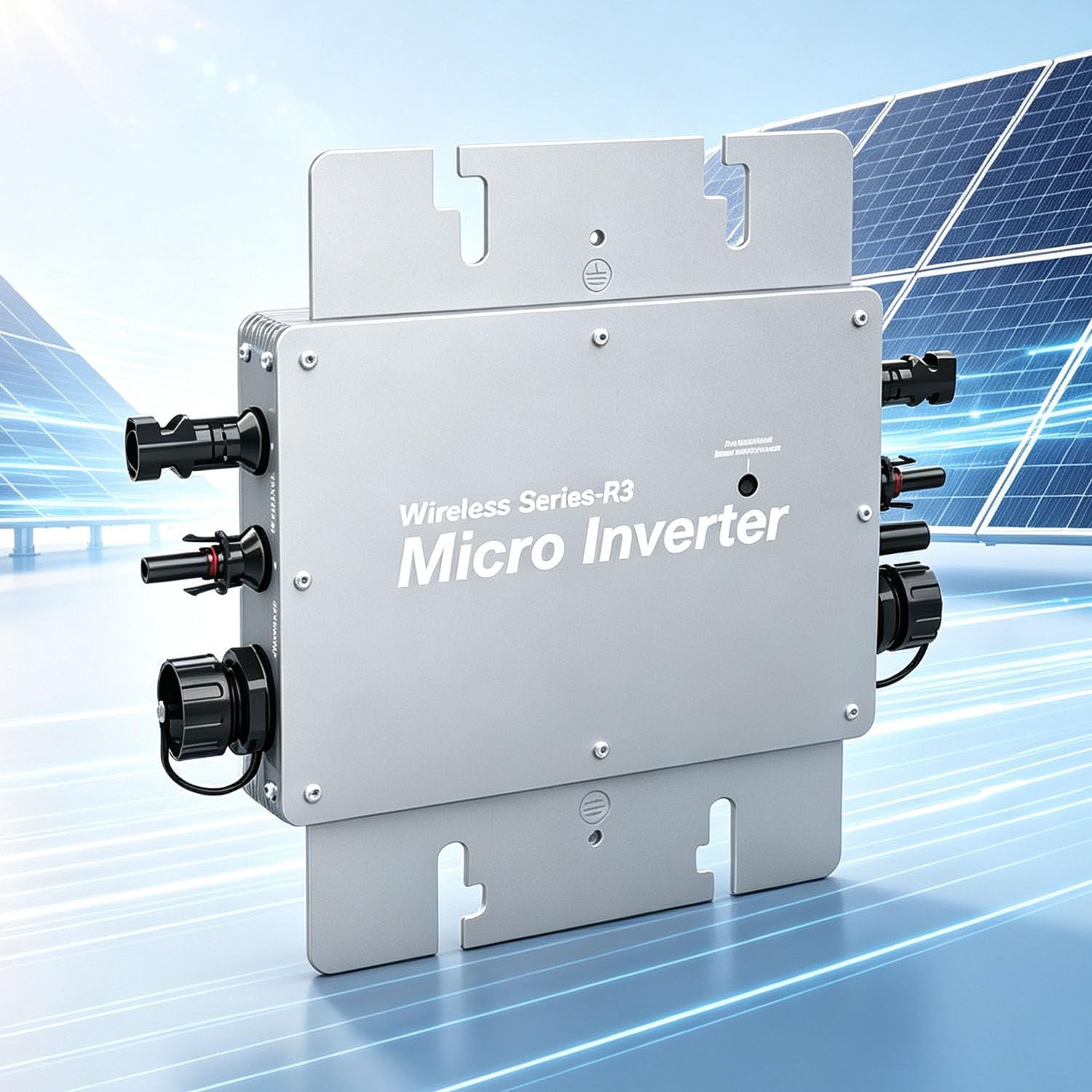 Monitoraggio in Tempo Reale Tramite App WiFi, microinverter Solare, convertitore DC-AC ad Alta efficienza MPPT, Inverter on-Grid Impermeabile IP65 per impianti fotovoltaici Domestici. 600W