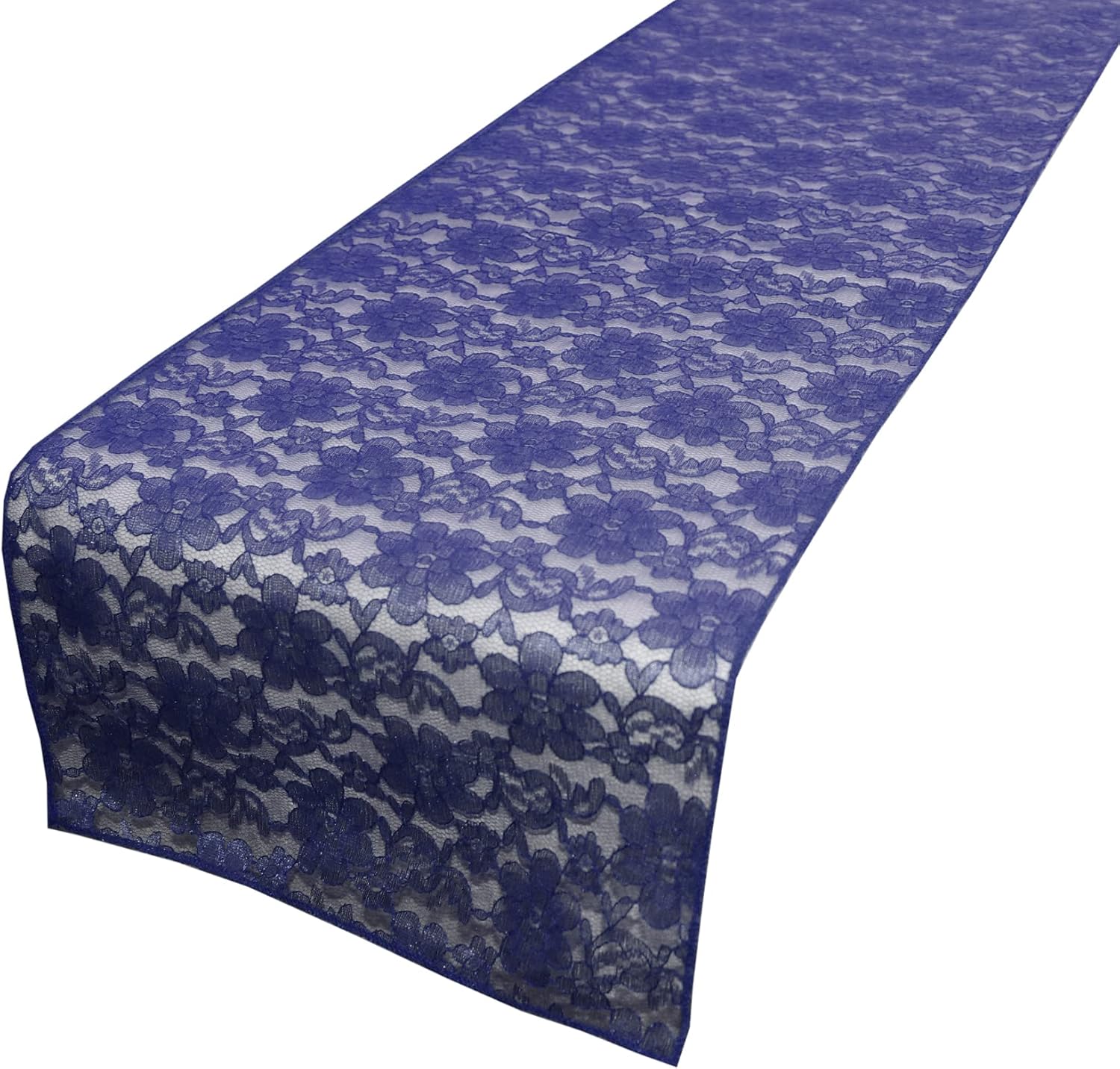 Zen Creative Designs 10 Pack Floral Lace Table Runner Sheer Lace Event Party Wedding Table Decor (12" by 60", Champagne)