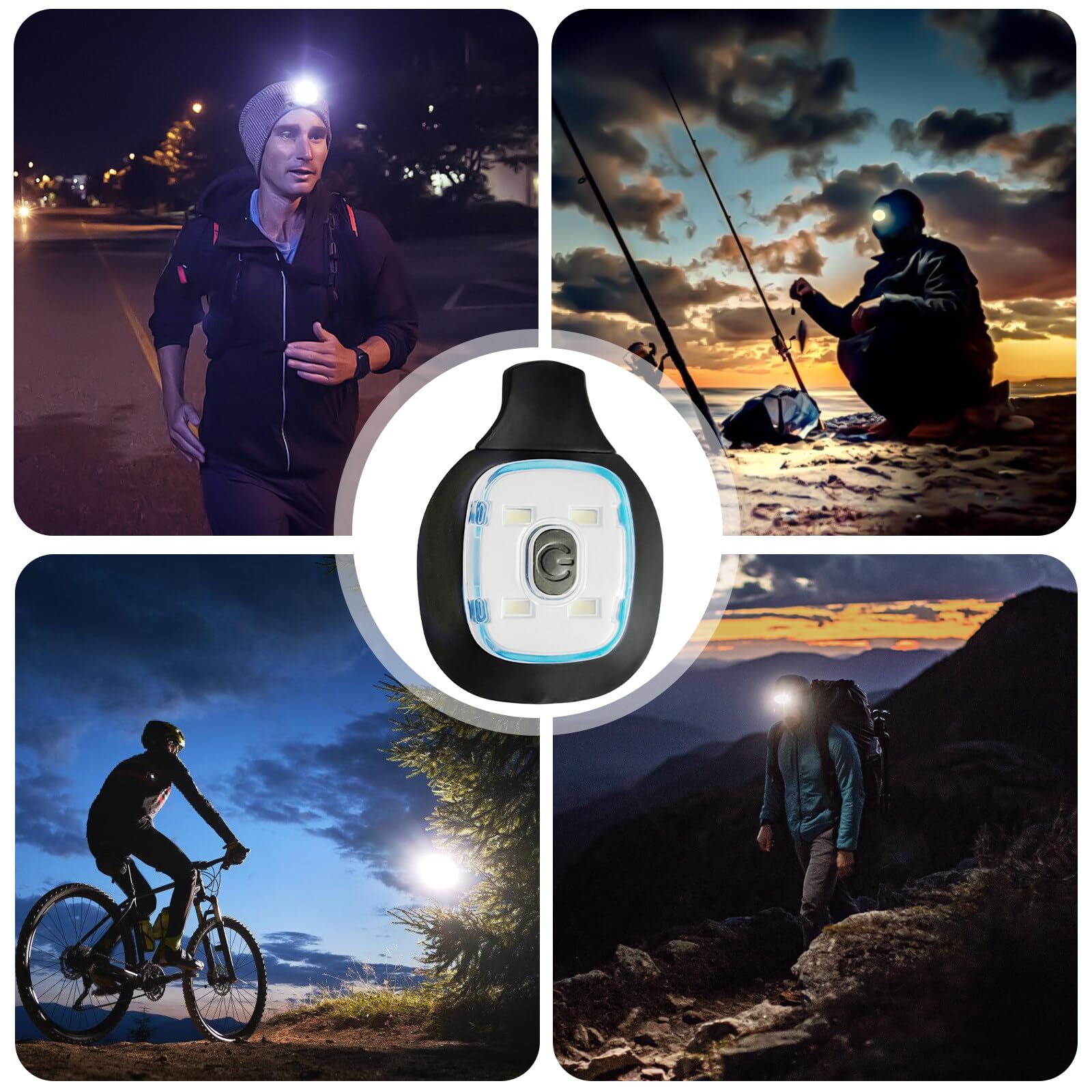 Molbory LED ricambio 3 luci ricaricabili USB sicurezza campeggio corsa