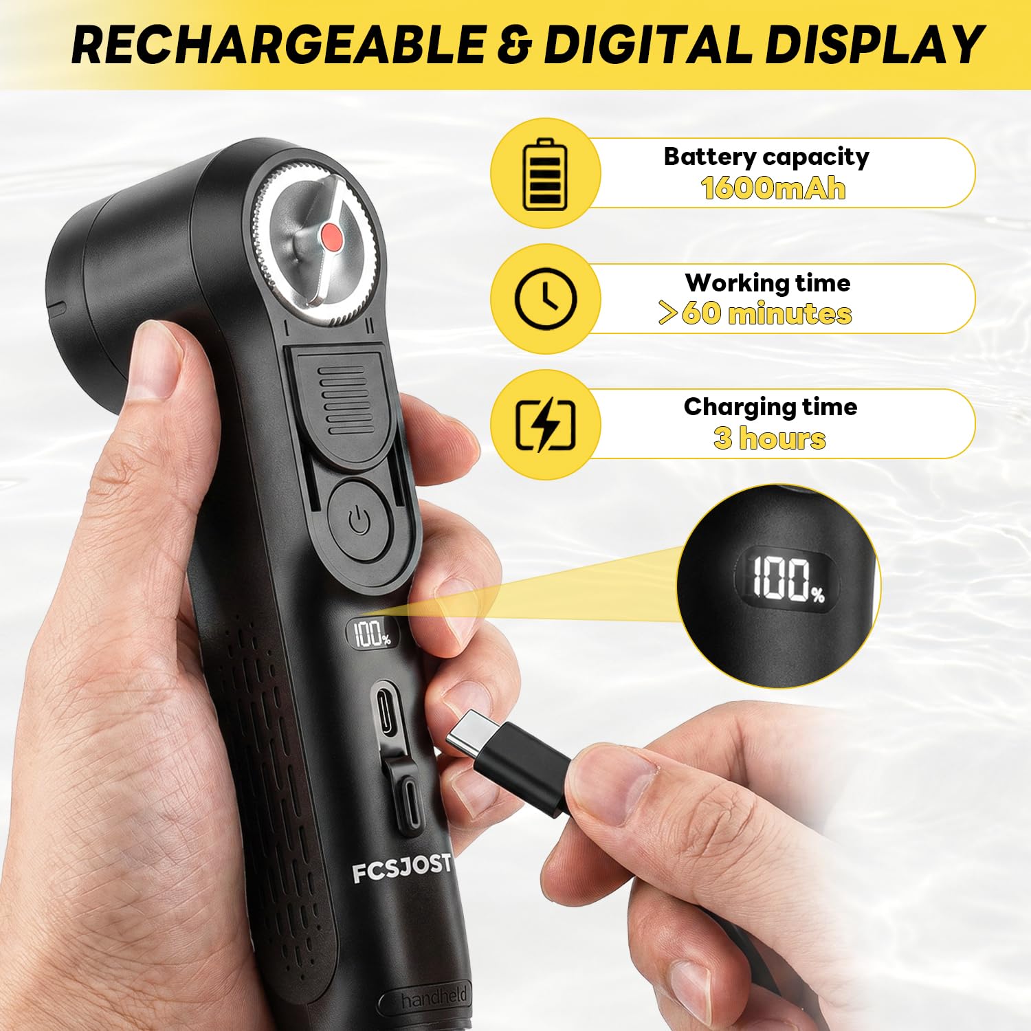 Bidet portatile da viaggio, bidet elettrico ad alta pressione per donne e uomini, batteria 1600 mAh, doppia modalità di spruzzo regolabile, display a LED, serbatoio da 2,5 l, bidet portatile