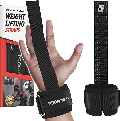 Miniatura 7 de ProFitness Correas de levantamiento de pesas – Correas de muñeca de 10 pulgadas de largo para levantamiento de pesas – Correas de levantamiento de