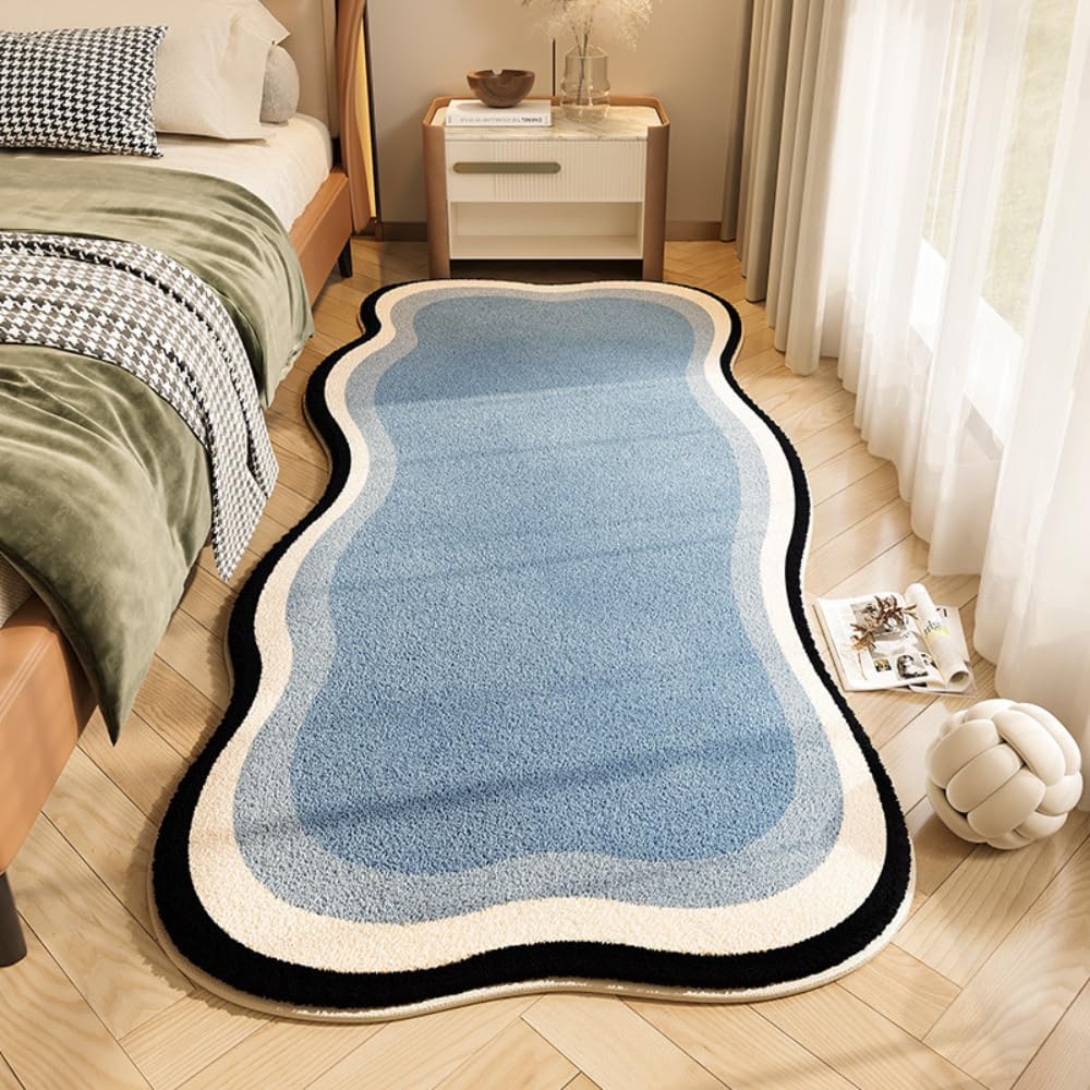 Tapis pour canapé et lit bleu, solution confort pour sol froid 40x160