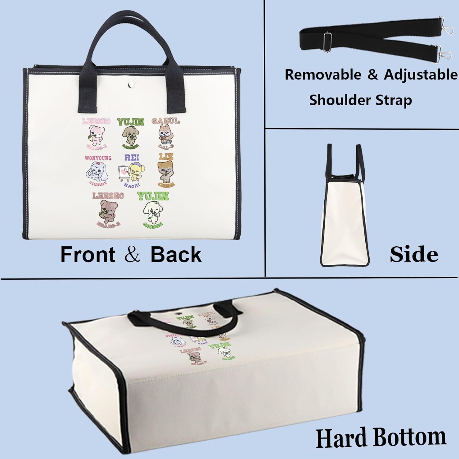 WZMPA Kpop IVE Member Tote Bag Korean Group Fans Gift Gaeul & Yujin & Rei & Wonyoung & Liz & Leeseo Shoulder Bag IVE Merch - Image 5
