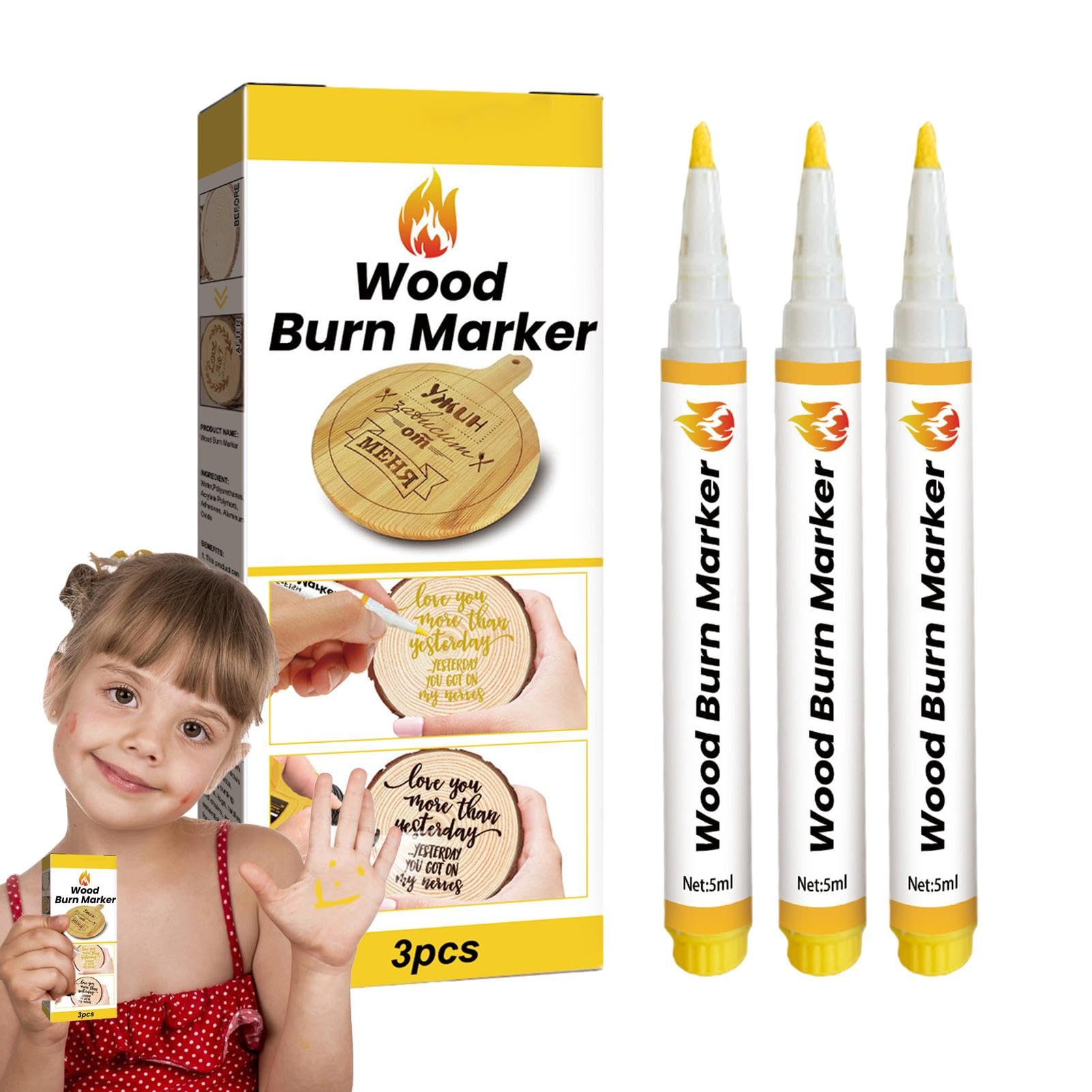 Smileshiney Scorch | 5ml Wood Burning Kit - Innovative Wood Markers, Safe Wood Burning Kit for Crafts, Arts, Making
