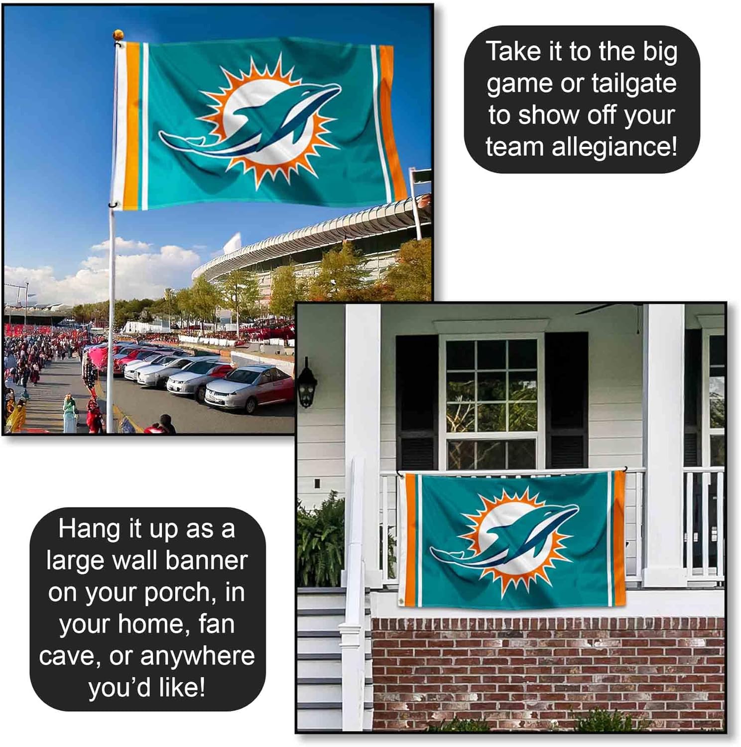 Miami Dolphins Large 3x5 Flag - Image 4