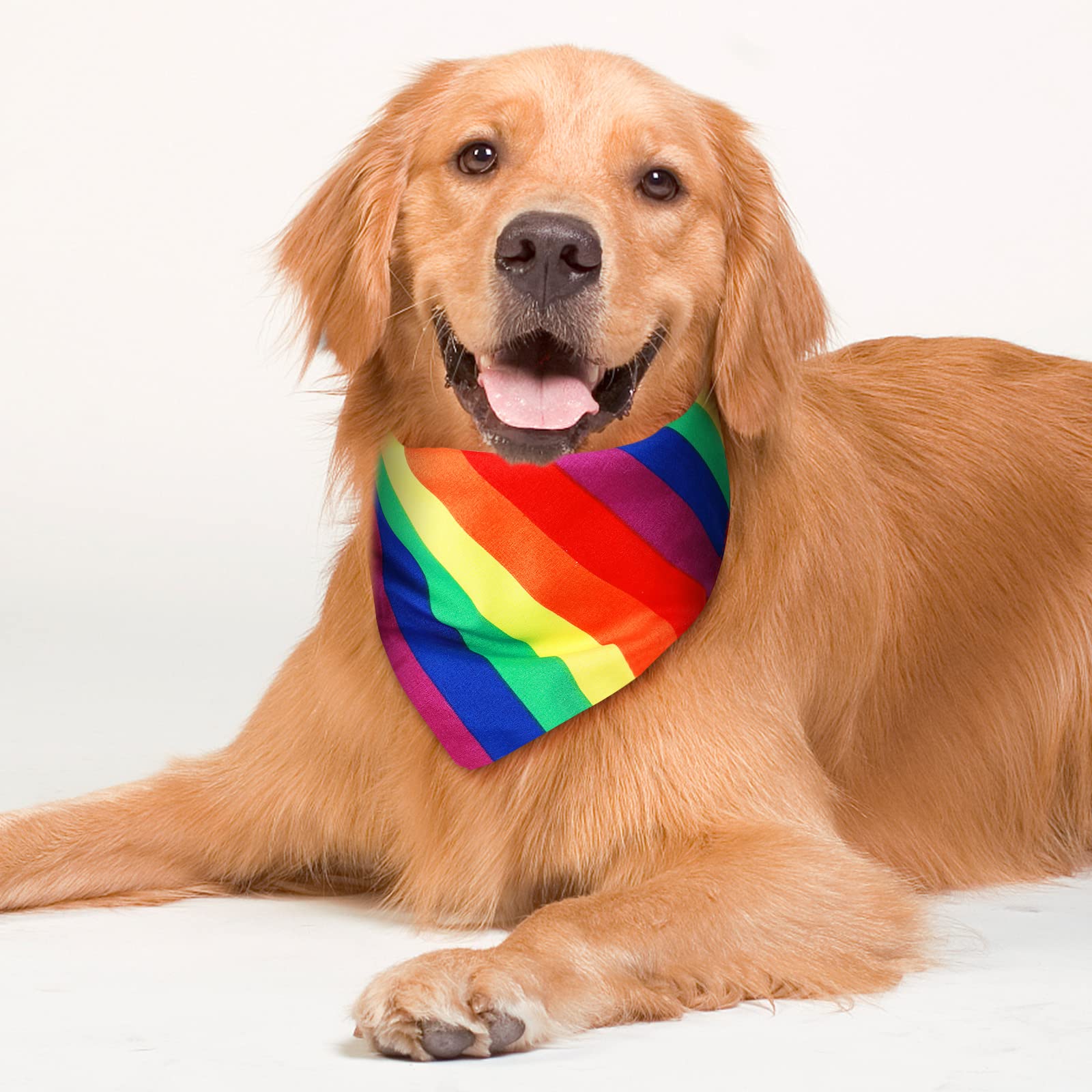 2 x tęczowe bandany, kolorowe paski, kwadratowe, LGBT, Pride, bandana, akcesoria dla mężczyzn i kobiet, na imprezę gejowską, imprezę, imprezę, imprezę, kostium, akcesoria