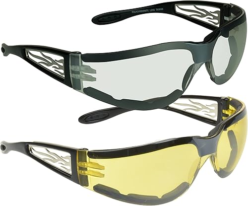 Miniatura 18 de Bikershades Motorcycle Sunglasses Foam Padded with Flame design for Men for women - Free Microfiber Cleaning Case Dragster