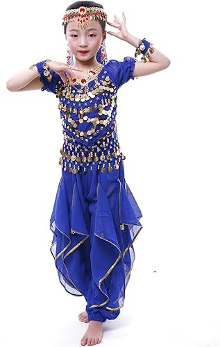 Miniatura 6 de Astage GirlS Belly Dance Costumes,Long Sleeve Highlights Top,Pants