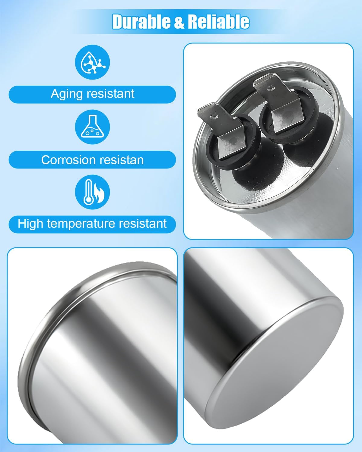 EAE32501017 Refrigerator Run Capacitor Compatible with LG, Refrigerator Start Relay Replace 3285814 AP5977037 PS11710162 EAP11710162, 20μF+5% 450VAC 50/60Hz