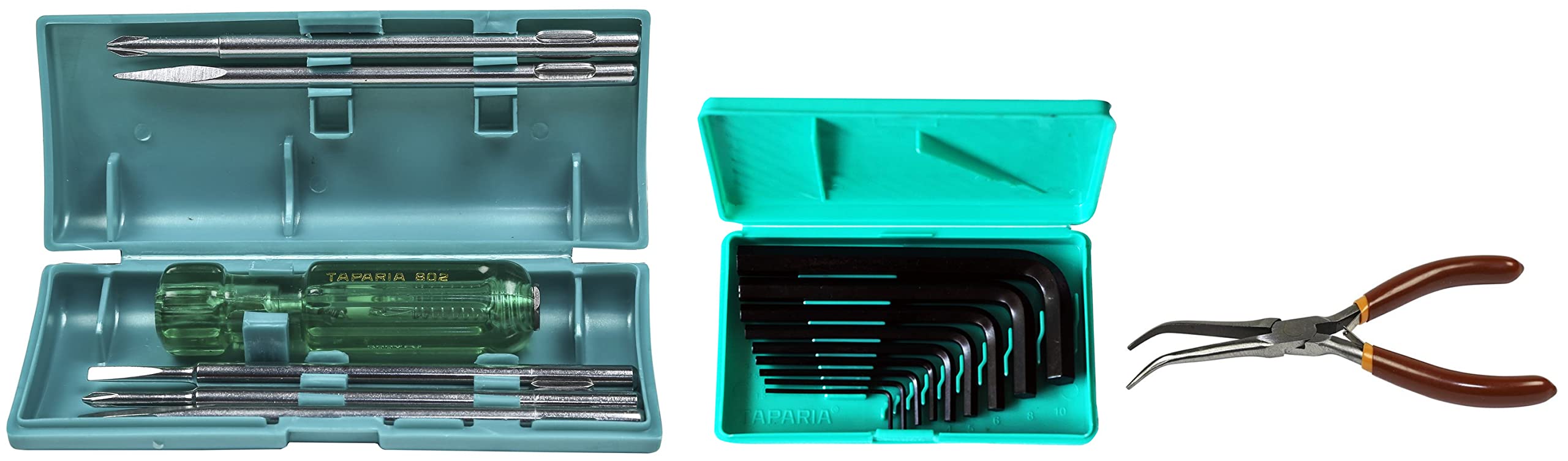 TAPARIA KM9V Allen Key Set (Black) 802 Screw Driver Set with Neon Bulb (Silver/Blue), 1 Piece&Taparia 1409 Long Needle Bent Nose Mini Plier Hand Tools for Professionals (Pack of 1) (B0BC2B7R98) Amazon Price History, Amazon Price Tracker