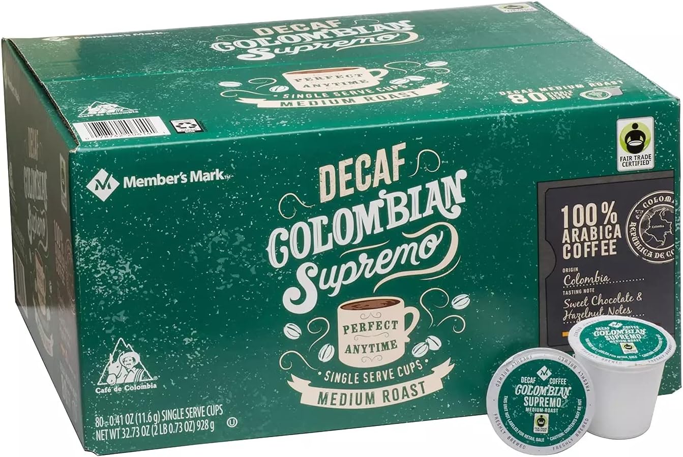 Member's Mark Decaffeinated Colombian Coffee, Single-Serve Cups (80 Ct) (2 Pack)