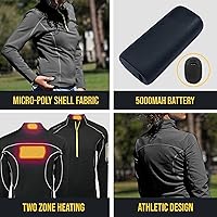 Vista 3 de Volt - Media cremallera térmica térmica de 5 V para mujer, perfecta para calentar el núcleo de tu cuerpo