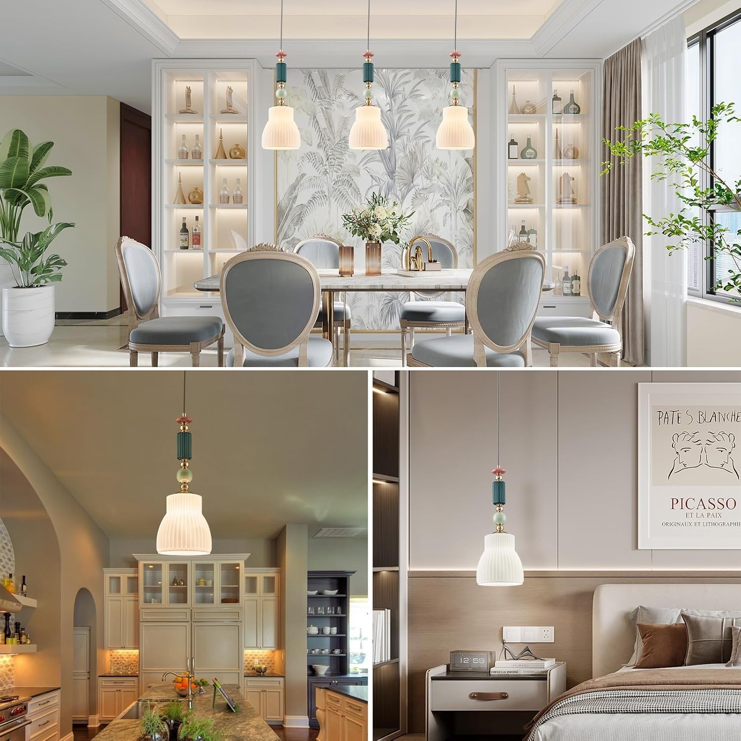 Hängelampe mit Batterie， Moderne Hängeleuchte ohne Stromanschluss Batteriebetrieben mit Fernbedienung, 9 Farben Dimmbar Perfekte Beleuchtung für jeden Raum, Stylische Lampe für jedes Ambiente.(B)